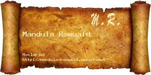 Mandula Romuald névjegykártya